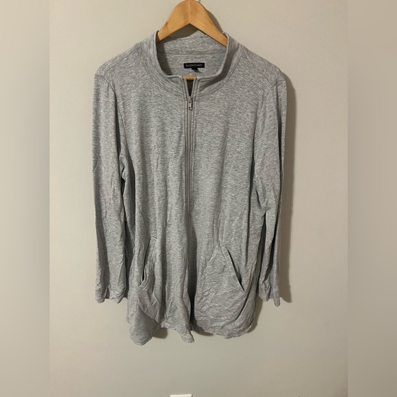 Eileen Fisher Gray Zip Up Sweatshirt Jacket Sz XL - Picture 1 of 5